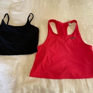 Red and Black Crop Tops